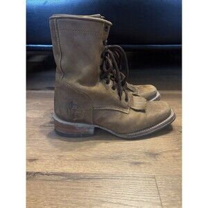 Reyme Brown Nubuck Leather Kiltie High Lace Mexico Boots Women US 7M